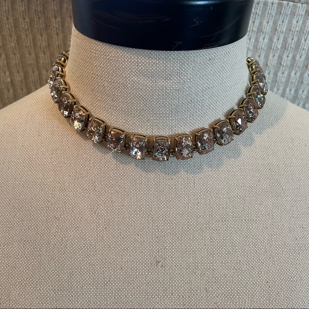 J Crew Collar Antique Vintage Crystal Rectangle Necklace